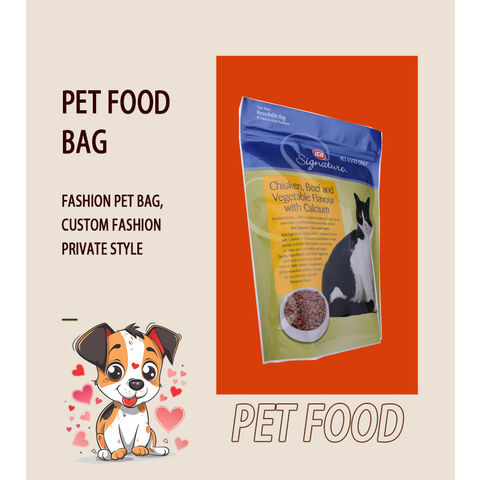 Sacs d'emballage pour aliments pour animaux de compagnie avec soufflet inférieur et fermeture à glissière de haute qualité