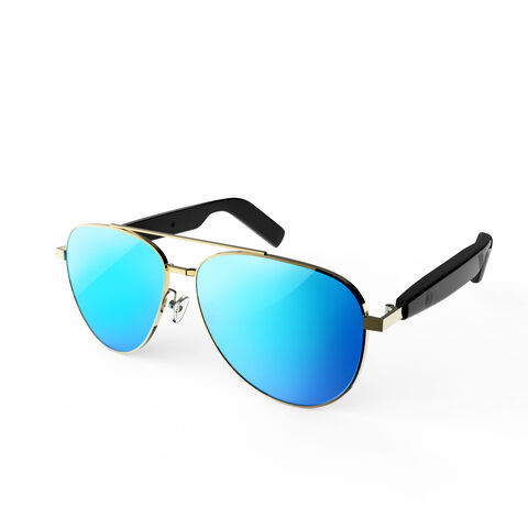 Lunettes intelligentes Bluetooth avec verre, matériau ABS+PC, connectivité V5.4, lunettes de soleil sans fil à commande tactile, autonomie de 7 heures, étanchéité IP4.