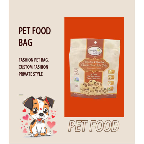 Sachet Mylar à fond plat refermable à soufflet latéral imprimé sur mesure pour aliments pour animaux de compagnie, avec fermeture à glissière réutilisable