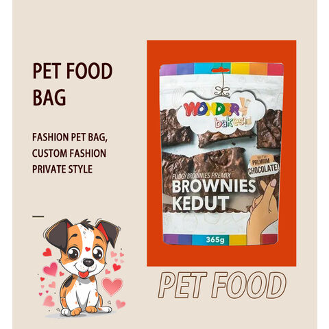 Sachet Mylar à fond plat refermable à soufflet latéral imprimé sur mesure pour aliments pour animaux de compagnie, avec fermeture à glissière réutilisable