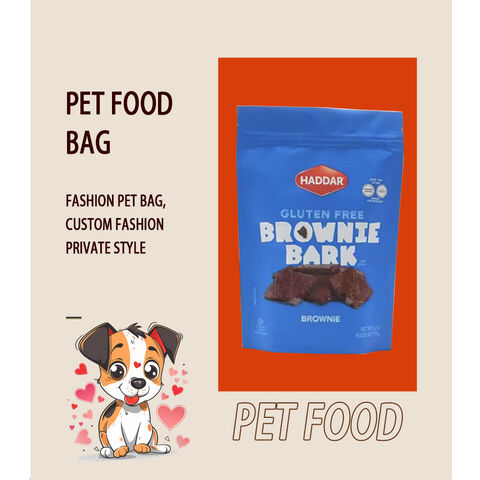 Sachet Mylar à fond plat refermable à soufflet latéral imprimé sur mesure pour aliments pour animaux de compagnie, avec fermeture à glissière réutilisable