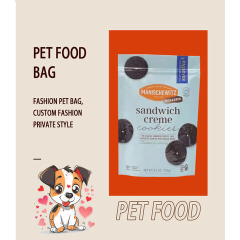 Sachet Mylar à fond plat refermable à soufflet latéral imprimé sur mesure pour aliments pour animaux de compagnie, avec fermeture à glissière réutilisable