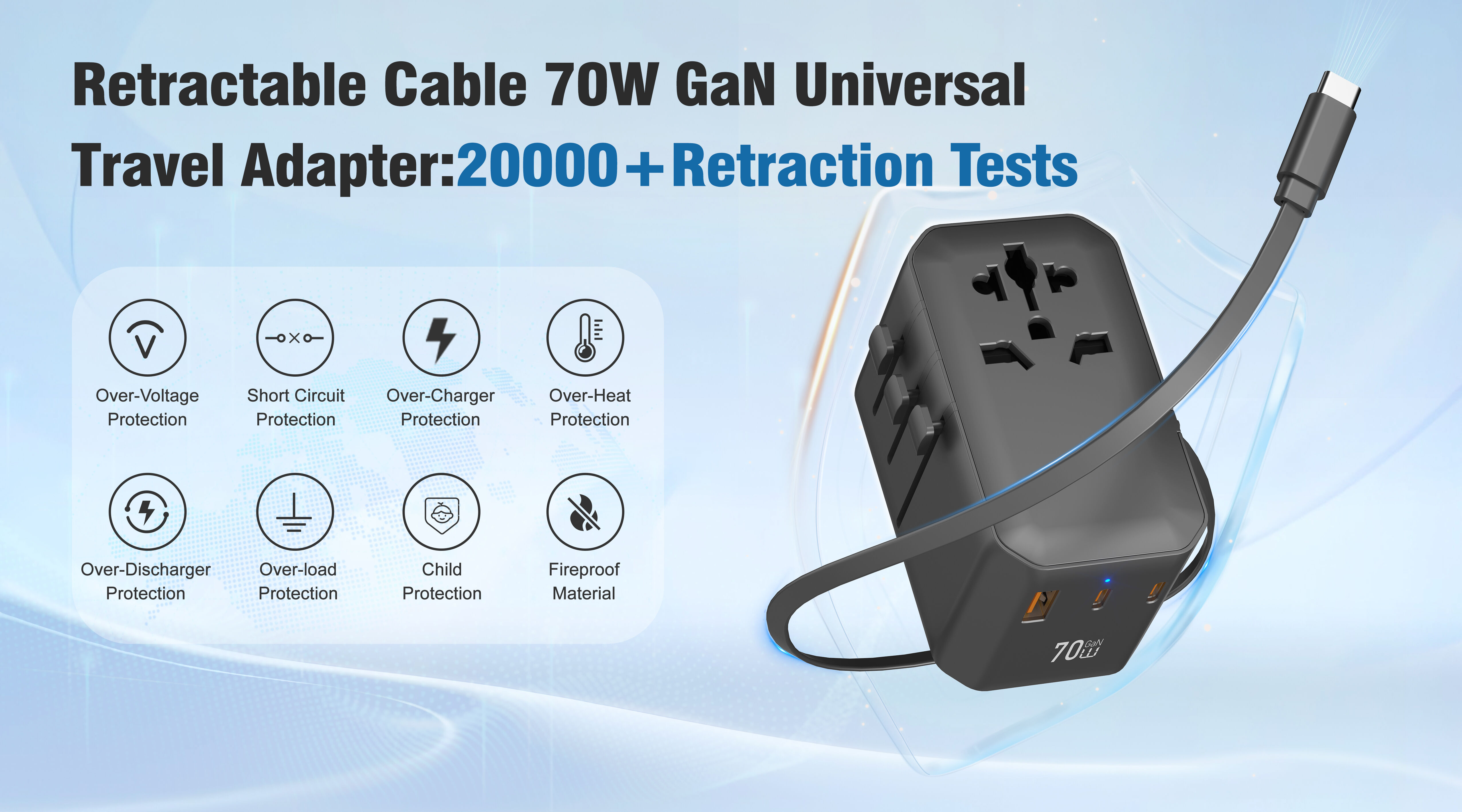 Buy China Wholesale Wholesale Retractable Cable 70w Type C Travel ...