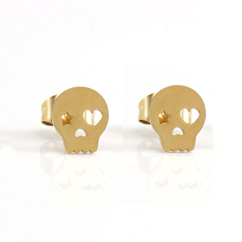 Boucles d'oreilles en acier inoxydable en gros avec faible MOQ, boucles d'oreilles à clous personnalisées et tendance plaquées or 18 carats pour femmes, personnalisation OEM/ODM