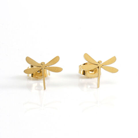 Boucles d'oreilles en acier inoxydable en gros avec faible MOQ, boucles d'oreilles à clous personnalisées et tendance plaquées or 18 carats pour femmes, personnalisation OEM/ODM
