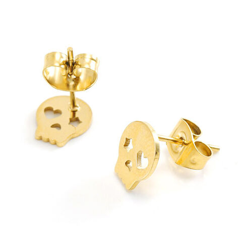 Boucles d'oreilles en acier inoxydable en gros avec faible MOQ, boucles d'oreilles à clous personnalisées et tendance plaquées or 18 carats pour femmes, personnalisation OEM/ODM