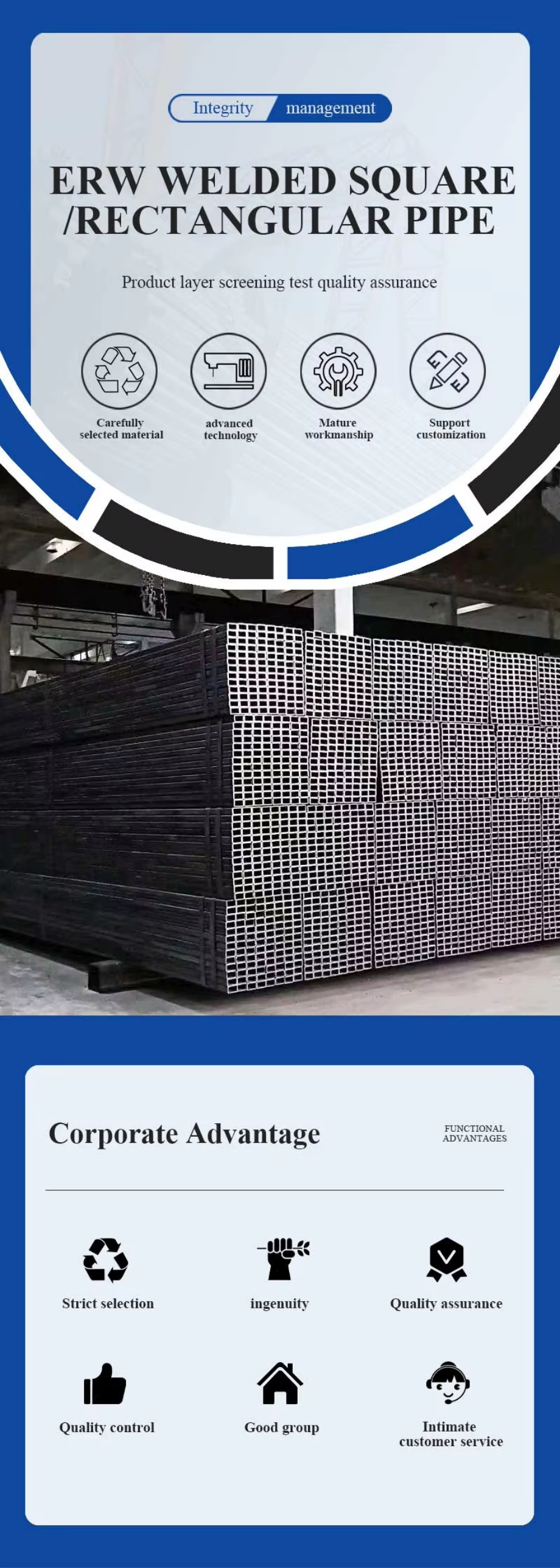 Large Box Section Steel Rectangular Tube Steel Pipe 250 * 150 * 5 Tubos ...