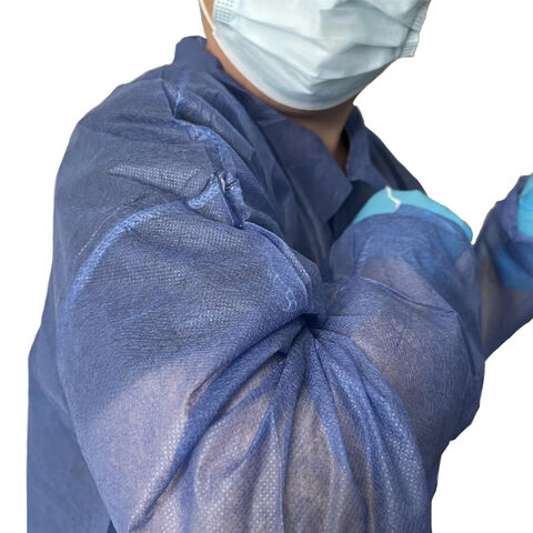 Direktverkauf ab Werk Medizinische Versorgung Staubdicht Langlebige Isolation Anti-Fouling Nicht sterile Laborkittel mit Knopf