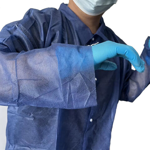 Direktverkauf ab Werk Medizinische Versorgung Staubdicht Langlebige Isolation Anti-Fouling Nicht sterile Laborkittel mit Knopf