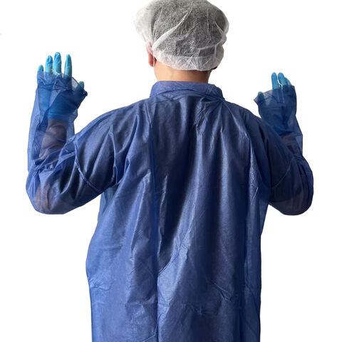 Direktverkauf ab Werk Medizinische Versorgung Staubdicht Langlebige Isolation Anti-Fouling Nicht sterile Laborkittel mit Knopf