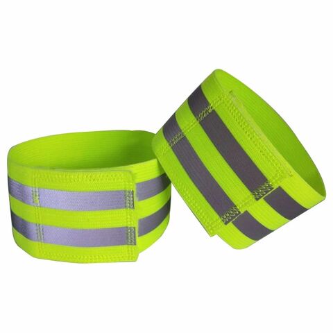 Bracelet réfléchissant lumineux haute visibilité en tissu tissé coloré à prix d'usine pour la course