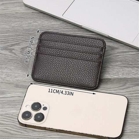 CK147 Tarjetero de cuero PU de alta calidad, tarjetero en blanco, diseño personalizado, mini billetera delgada de cuero para tarjetas de crédito