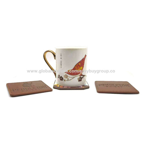 Barmatten, Bar-Untersetzer, Restaurant-Kaffee-Matte, Werbegeschenk, isolierte Tischsets, leichter Luxus, quadratischer PU-Leder-Untersetzer
