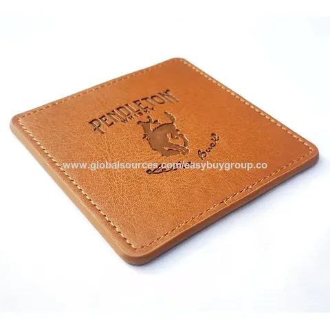 Barmatten, Bar-Untersetzer, Restaurant-Kaffee-Matte, Werbegeschenk, isolierte Tischsets, leichter Luxus, quadratischer PU-Leder-Untersetzer