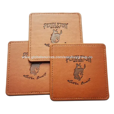 Barmatten, Bar-Untersetzer, Restaurant-Kaffee-Matte, Werbegeschenk, isolierte Tischsets, leichter Luxus, quadratischer PU-Leder-Untersetzer