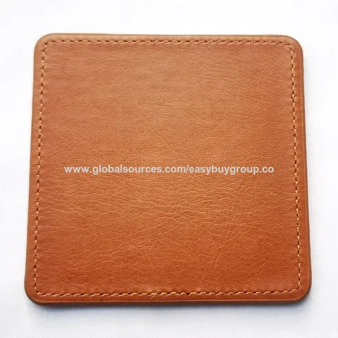 Barmatten, Bar-Untersetzer, Restaurant-Kaffee-Matte, Werbegeschenk, isolierte Tischsets, leichter Luxus, quadratischer PU-Leder-Untersetzer
