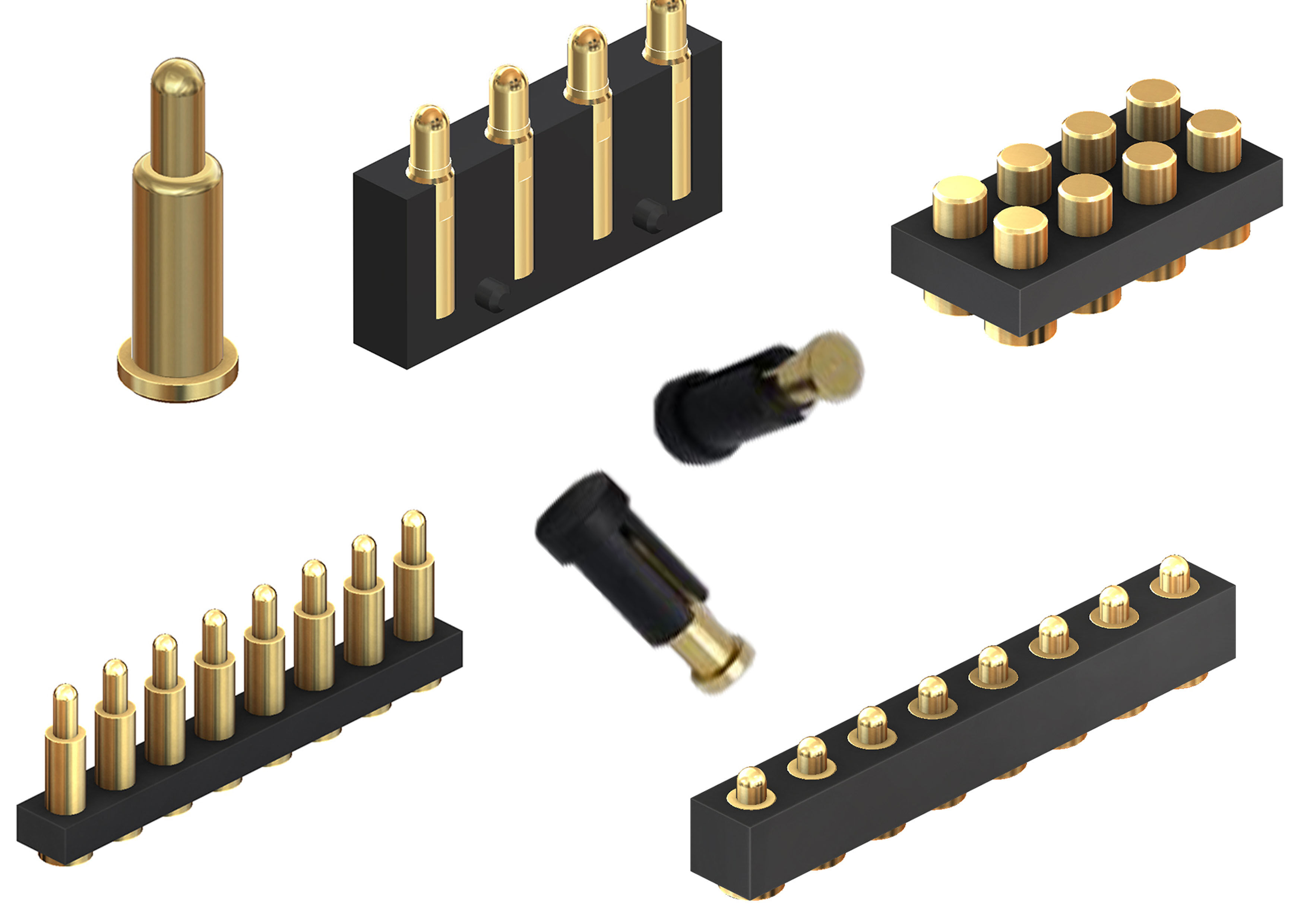 Custom Spring Pogo Pin 2.5mm Spring Pogo Pin L20.2mm Gold Plated For 2 ...