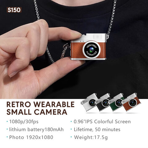 Câmera Retro Portátil 0.96" Resolução 1080P Tela IPS Bateria 180mAh Gravação em Loop Conexão Tipo-C Câmera Pequena 17.5g