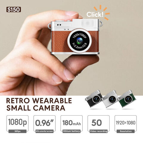 Câmera Retro Portátil 0.96" Resolução 1080P Tela IPS Bateria 180mAh Gravação em Loop Conexão Tipo-C Câmera Pequena 17.5g