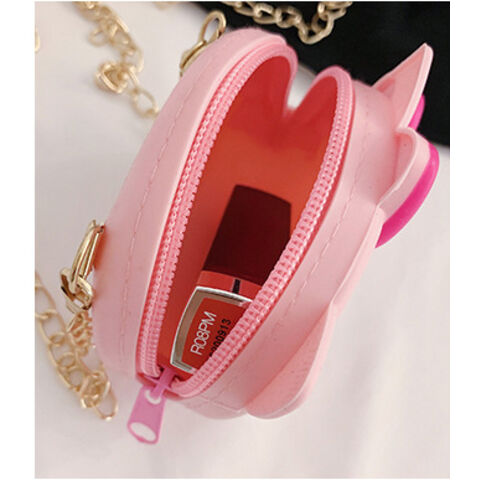 Monederos de silicona con diseño de gatito, bolso de hombro individual para niñas