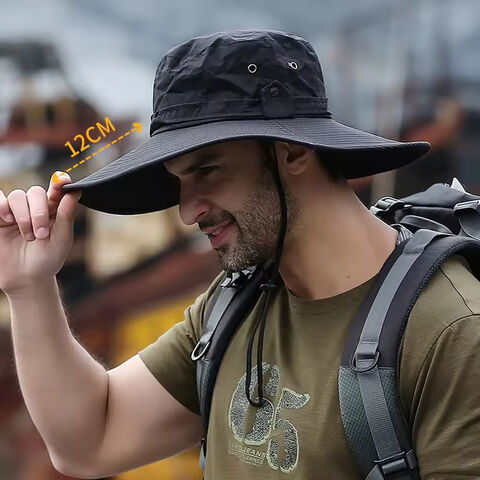 Sombrero de Pesca, Senderismo y Camping Impermeable con Protección UV FF790, Ala Súper Ancha y Transpirable para Mujer y Hombre