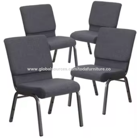 Cadeira de Igreja Acolchoada em Tecido Metálico para Auditório, Teatro, Palestras, Salão de Reuniões, 50 cm de Altura, Assentos de Alta Qualidade com Braços para Eventos