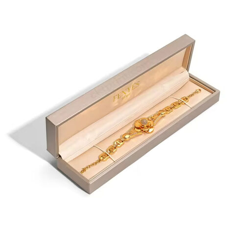 Cajas personalizadas para embalaje de joyas en oro champán para pulseras y pendientes de aro - Productos personalizados