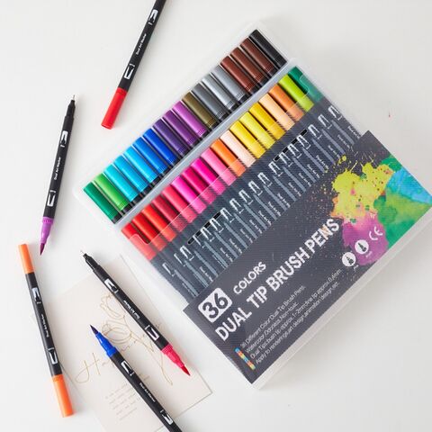 Ensemble de Crayons de Couleur Aquarelle Multicolores en Gros, Double Pointe, Lavables, Mine Douce, Crayons de Coloriage, Fournitures de Peinture pour Étudiants et Artistes