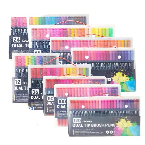 Ensemble de Crayons de Couleur Aquarelle Multicolores en Gros, Double Pointe, Lavables, Mine Douce, Crayons de Coloriage, Fournitures de Peinture pour Étudiants et Artistes