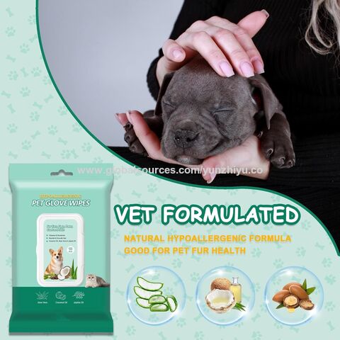Lingettes Déodorantes Hypoallergéniques Douces en Forme de Gant pour le Nettoyage des Chiens et Chats - Vente en gros
