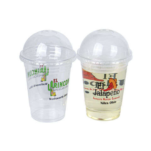 Vasos de plástico con logo personalizado, 500 ml/16 oz, para zumos y bebidas