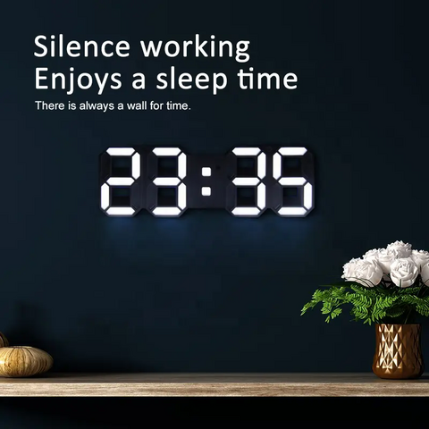 Intelligenter digitaler LED-Wecker mit kabellosem Ladegerät, Thermometer und Zeitanzeige für Schlafzimmer, Meetings, Reisen, Hausaufgaben