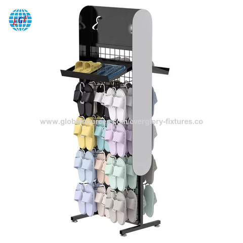 La fábrica personaliza la tienda de zapatos Display Racks Slipper Display Stand y accesorios para teléfonos móviles Display Stand con ganchos y logotipo