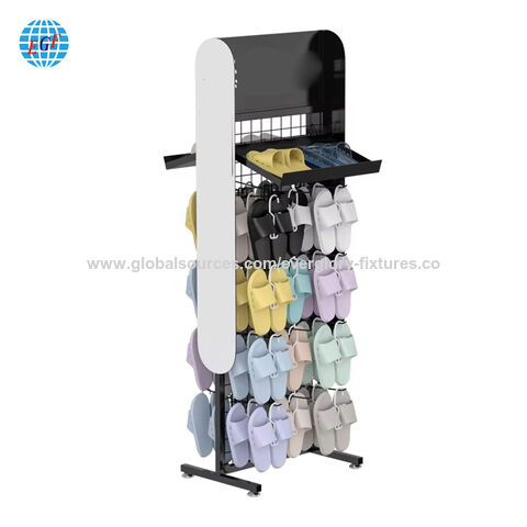 La fábrica personaliza la tienda de zapatos Display Racks Slipper Display Stand y accesorios para teléfonos móviles Display Stand con ganchos y logotipo