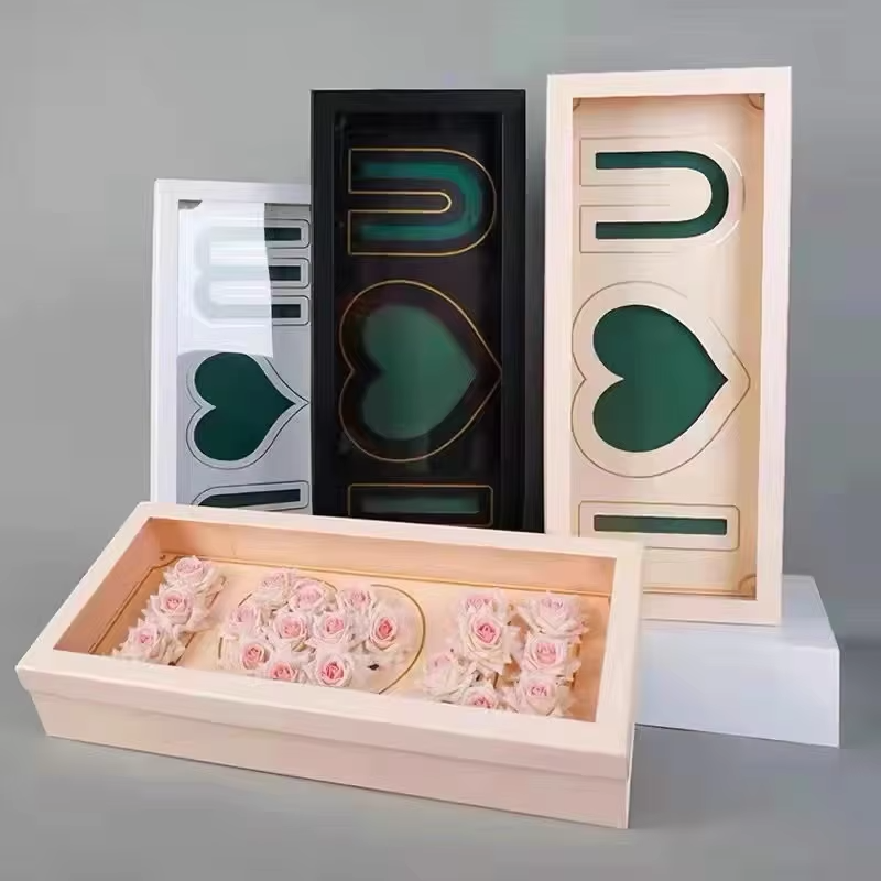 Wholesale Luxury Lid And Base Mom I Love You Flower Boxes Foldable ...