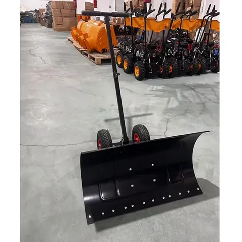 Limpadores de neve em forma de U com rodas, pá de neve manual, removedor de neve multifuncional para estradas de inverno