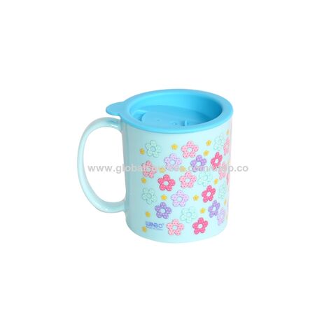 Gelas Plastik Anak-anak, Mug Teh Susu, Gelas Plastik PP dengan Tutup untuk Minuman Panas Dingin