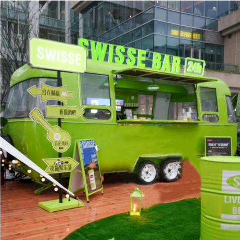 Qingfeng Imbisswagen aus Edelstahl, mobiler Verkaufsstand, multifunktionaler Snackwagen für Kaffee, Caravan