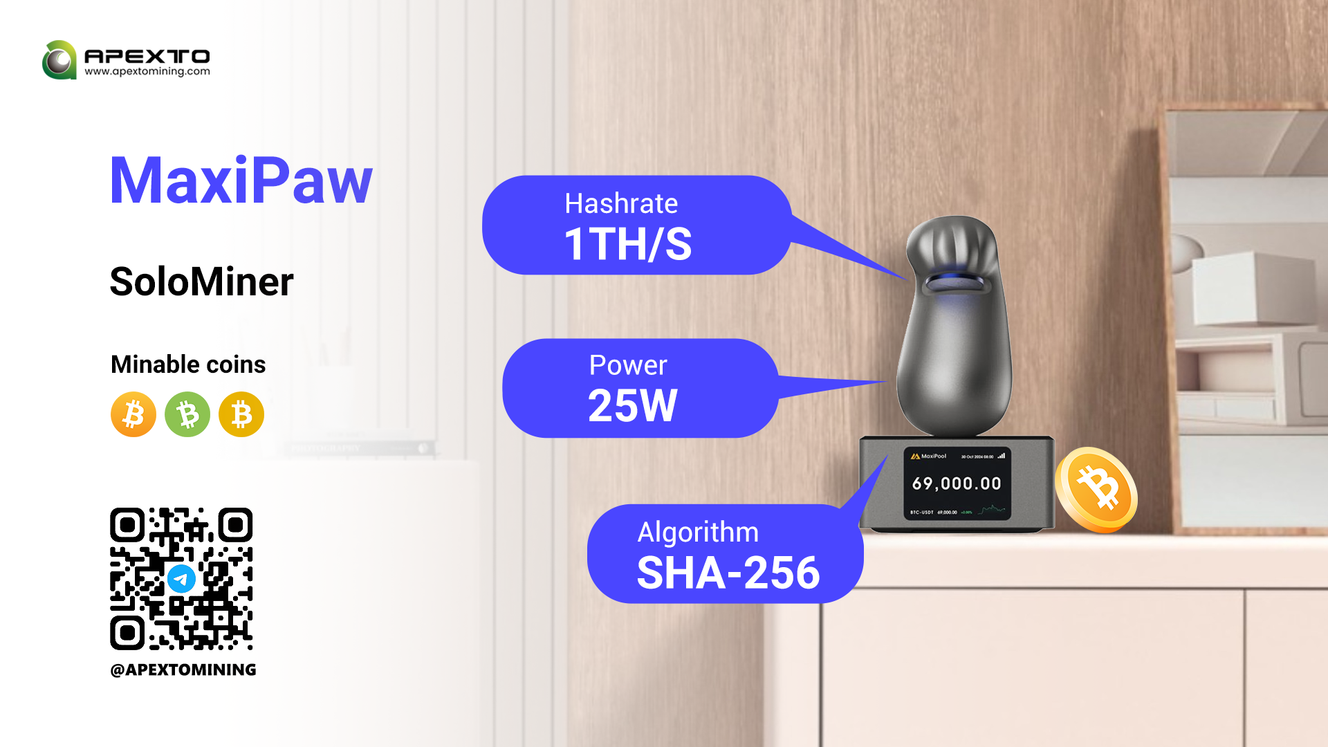 Compre Mini Miner Maxipaw 1th/s 25w Bitcoin - Máquina De Mineração Solo  Ultra Eficiente e Maxipaw Solo Mineração de China por grosso por 268 USD |  Global Sources