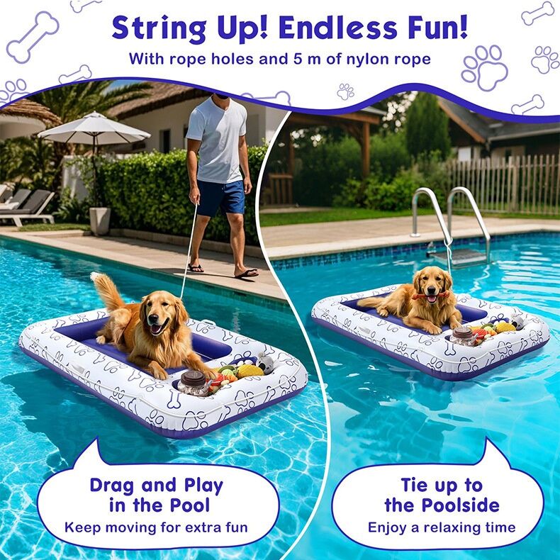 Summer Pvc Dog Swimming Pool Inflatable Mat Pet Water Toys Inflatable ...