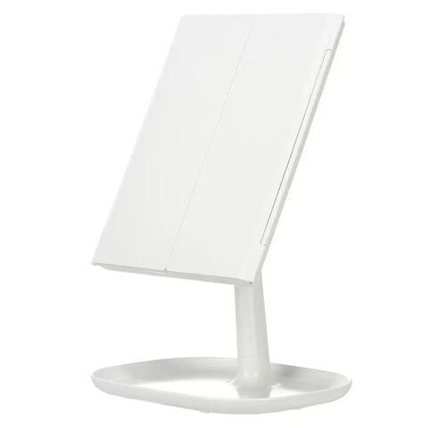 Espejo de maquillaje LED plegable recargable con luz de relleno para escritorio, ideal para dormitorios - Venta al por mayor