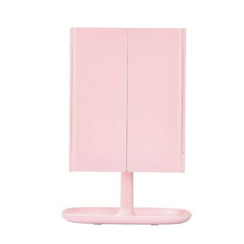 Espejo de maquillaje LED plegable recargable con luz de relleno para escritorio, ideal para dormitorios - Venta al por mayor