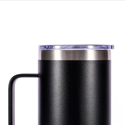 Gobelets à café de voyage isothermes en acier inoxydable avec poignée, nouvelle conception personnalisée en gros d'usine, 12oz 14oz 24oz