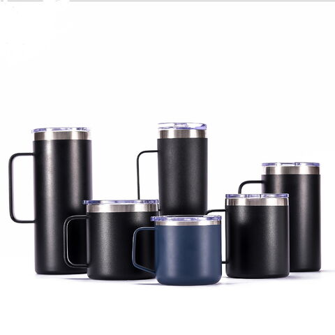 Gobelets à café de voyage isothermes en acier inoxydable avec poignée, nouvelle conception personnalisée en gros d'usine, 12oz 14oz 24oz