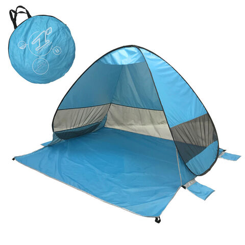 Tienda de campaña al por mayor con protección solar para playa, tienda de campaña totalmente automática para exteriores, adhesivo personalizado para playa