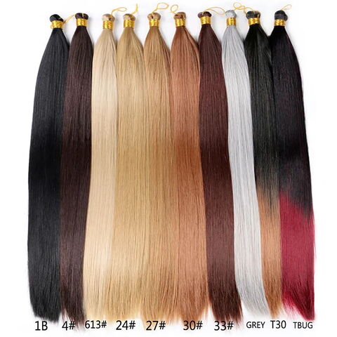 Vente chaude 24 pouces 150g Cheveux raides synthétiques haute température Fibre en vrac Cheveux Tresse africaine Mèches