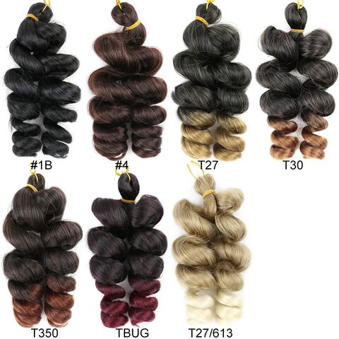 Extensions de Cheveux Synthétiques Ondulés Lâches Bouclés de 55cm pour Tresses - Cheveux Tressés Souples avec Boucles Françaises