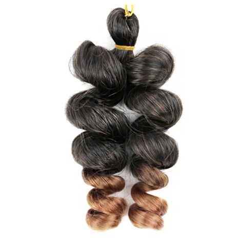 Extensions de Cheveux Synthétiques Ondulés Lâches Bouclés de 55cm pour Tresses - Cheveux Tressés Souples avec Boucles Françaises