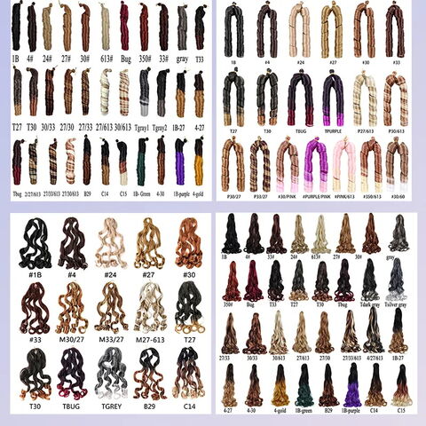 Extensions de Cheveux Synthétiques Ondulés Lâches Bouclés de 55cm pour Tresses - Cheveux Tressés Souples avec Boucles Françaises