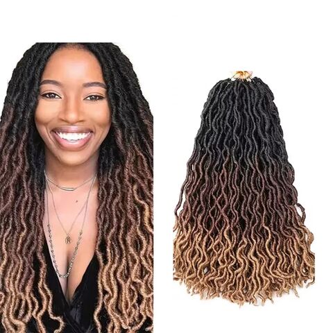 Tresses Crochet Gypsy Locs Pré-Bouclées, Dreadlocks, Cheveux Goddess Locs Bouclés pour Femmes, Blond, Racines Africaines